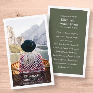Funeral Memorial Modern och Simple Photo Card Visitkort