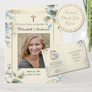 Funeral Memorial Photo Catholic Prayer Tack Anteckningskort
