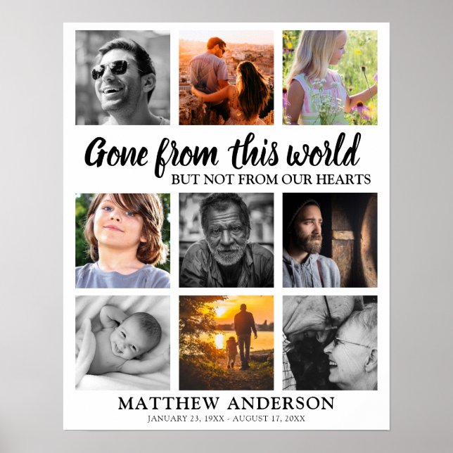 Funeral | Memorial Photo Collage Poster (Framsidan)