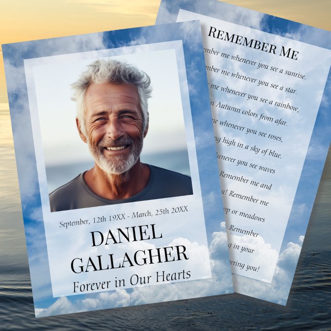 Funeral Memorial Photo Minns mig Prayer-kort Anteckningskort (Skapare uppladdad)