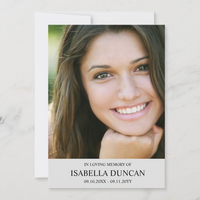 Funeral Memorial | SILVER | I att älska minnesfoto (Framsida)