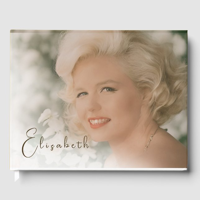 Funeral Memorial Simple Photo White Overlay Gästböcker (Framsida)