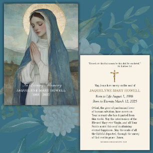 Funeral Memorial Sorrowful Mary Praying Visitkort