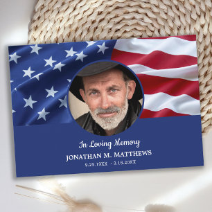 Funeral Memorial USA American Flagga Photo Patriot Tack Kort