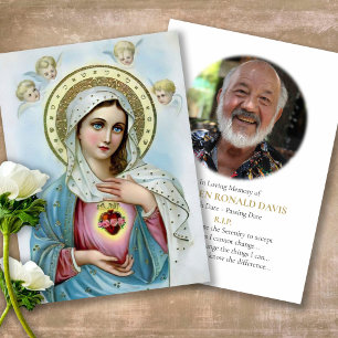 Funeral Memorial Virgin Mary Prayer Sympathy Cards Visitkort