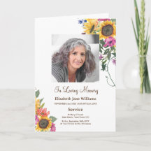 Funeral Obituary Order Service Photo Program