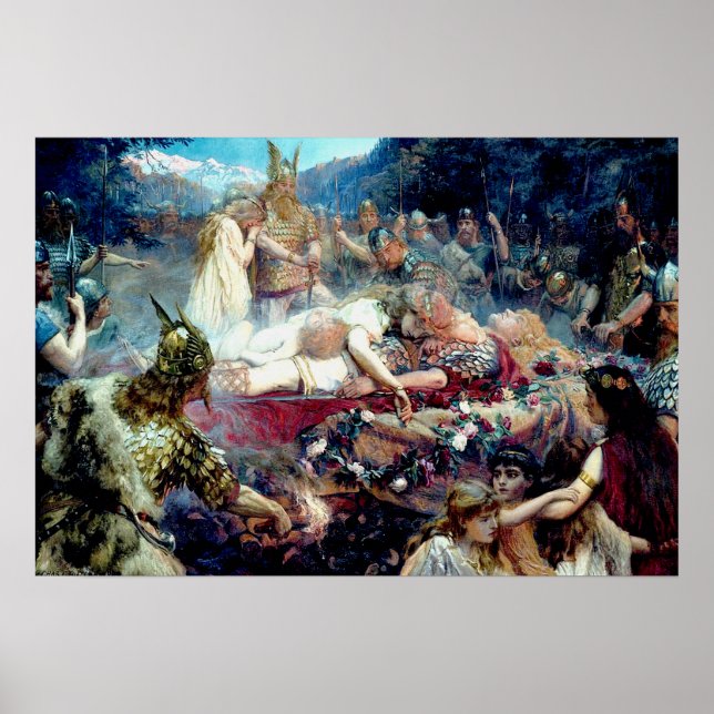 Funeral of a Viking Warrior Sigurd and Brynhild Poster (Framsidan)
