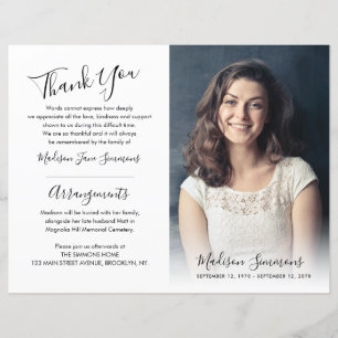 Funeral Order-fotominnesprogram för servicefält