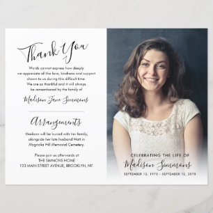 Funeral Order-fotominnesprogram för servicefält