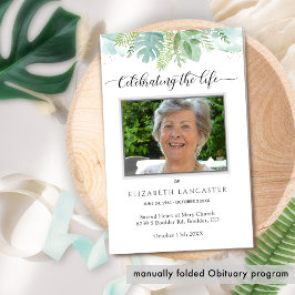 Funeral Order Greenery Memorial Program