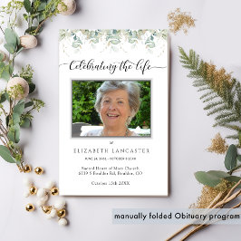 Funeral Order Greenery Memorial Program