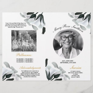 Funeral Order Life White Lily Reklamblad