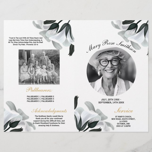 Funeral Order Life White Lily Reklamblad (Framsidan)