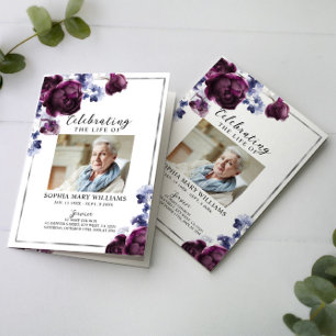 Funeral Order of Service Blommigtens minnesprogr Kort