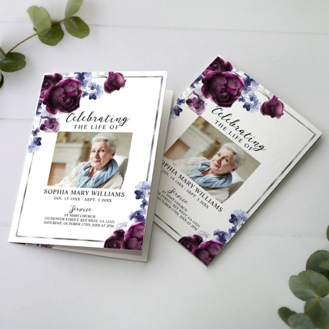 Funeral Order of Service | Blommigtens minnesprogr Kort (Skapare uppladdad)