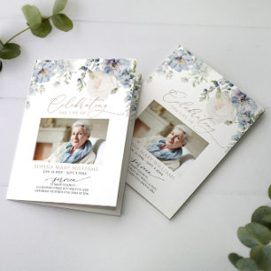 Funeral Order of Service Blommigtens minnesprogr Kort