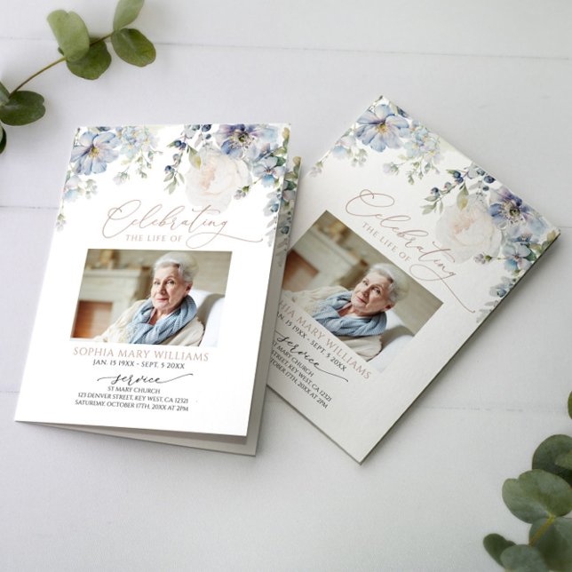 Funeral Order of Service | Blommigtens minnesprogr Kort (Skapare uppladdad)