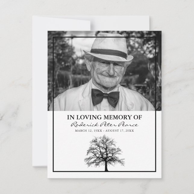 Funeral Order of Service | ELEGANT TRÄD TACK (Framsida)