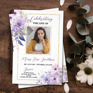 Funeral Order of Service Firande Life Lila Reklamblad