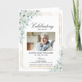 Funeral Order of Service | Greenery Memorial Program