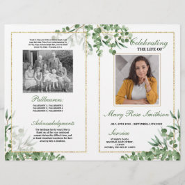 Funeral Order of Service Life Greenery Reklamblad