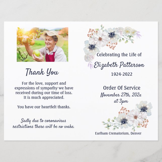 Funeral Order of Service Memorial Program (Framsida)