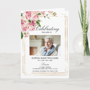 Funeral Order of Service   Rosa Flowers Memorial Kort