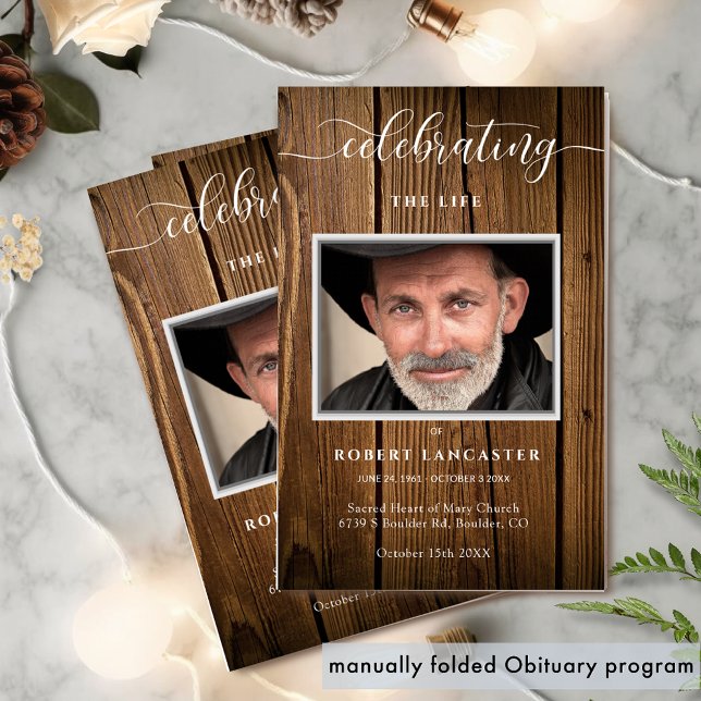 Funeral Order of Service, Rustic Memorial Program (Skapare uppladdad)