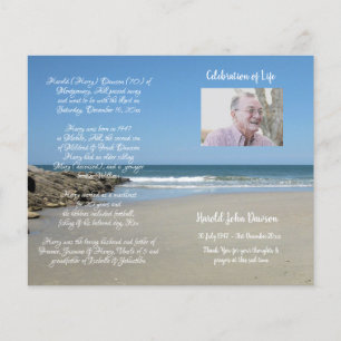 Funeral Order-program för fotominnesanteckning