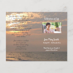 Funeral Order-program för fotominnesanteckning