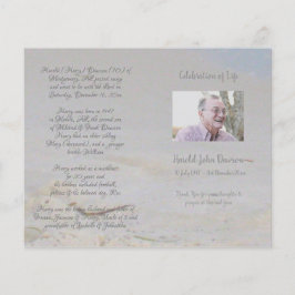 Funeral Order-program för fotominnesanteckning