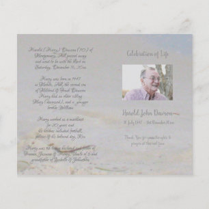 Funeral Order-program för fotominnesanteckning