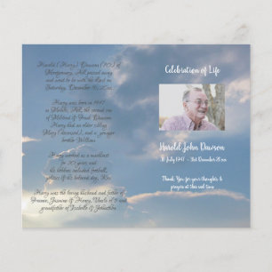 Funeral Order-program för fotominnesanteckning