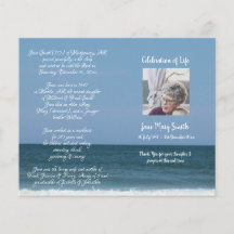 Funeral Order-program för fotominnesanteckning