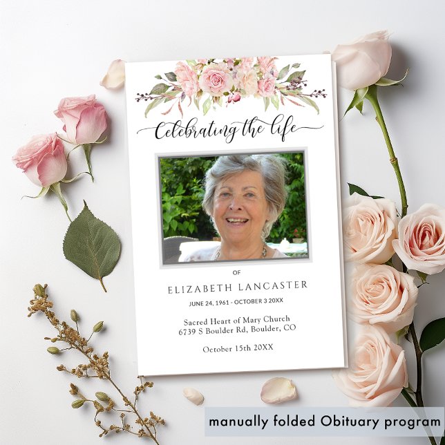 Funeral Order Service, Blommigt Memorial Program (Skapare uppladdad)
