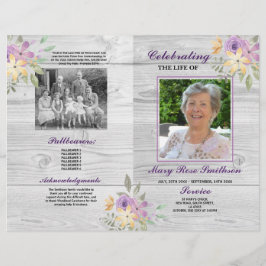 Funeral Order Service Firande of Life Lila Reklamblad