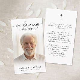 Funeral Photo Cross In Loving Memory Prayer Card Visitkort