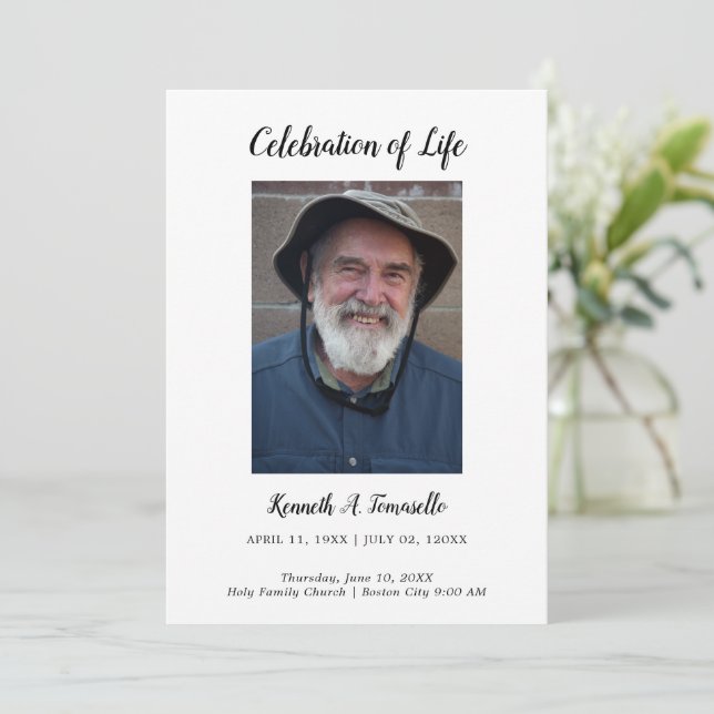 Funeral Photo Flat i klassisk ordningsföljd Program (Stående Fram)