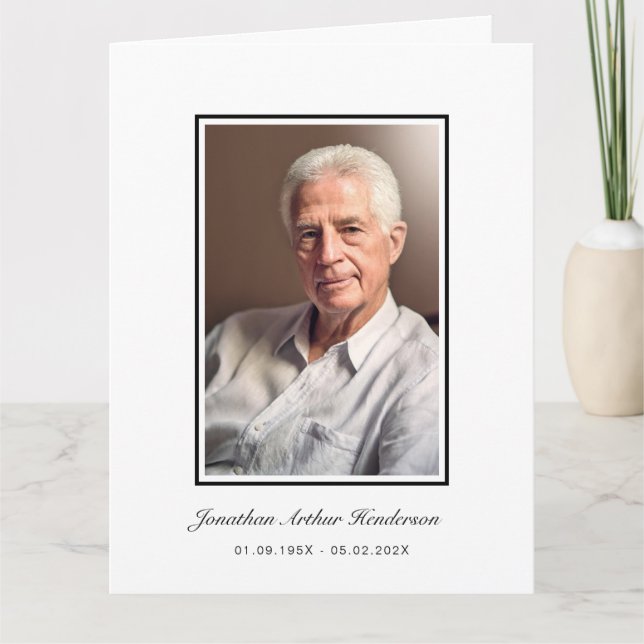 Funeral Photo för elegant-skript Tack Kort (Framsida)