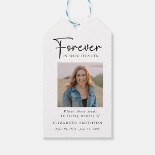 Funeral Photo Forever i Hearts Dikt Prayer Presentetikett