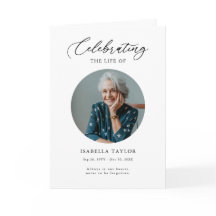 Funeral Photo Memorial Order Program