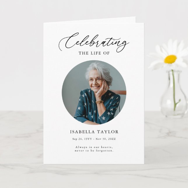 Funeral Photo Memorial Order Program (Liten växt)