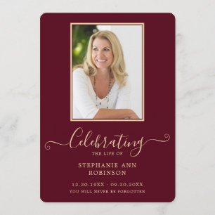 Funeral Photo Order Burgundy Guld Program