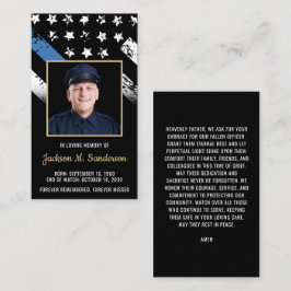 Funeral Photo Prayer Card för polis Tillsatta laga