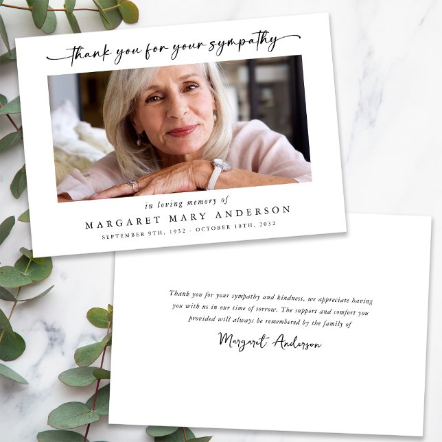 Funeral Photo Tack för ditt sympatikort (Skapare uppladdad)