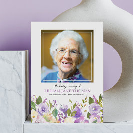 Funeral Photo Tack | Lavender Memorial Kort