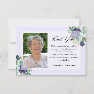 Funeral Photo Tack Lila blommor