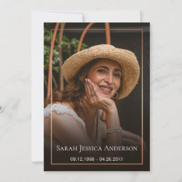 Funeral Photo Tackto You Card Tack Kort