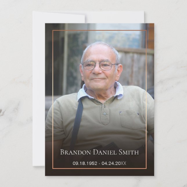 Funeral Photo Tackto You Card Tack Kort (Framsida)