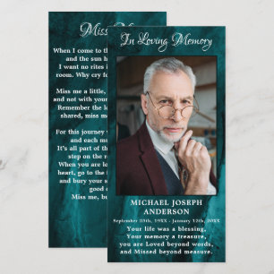 Funeral Prayer Bookmark Memorial Sympathy Photo
